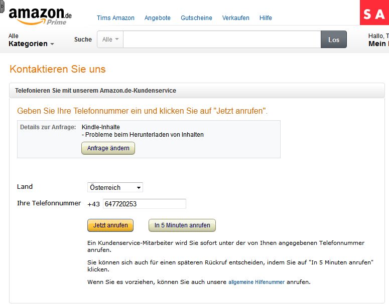 Kindle Kundendienst